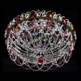 Люстра Хрустальный Каскад Ажур под бронзу Красная в Химках