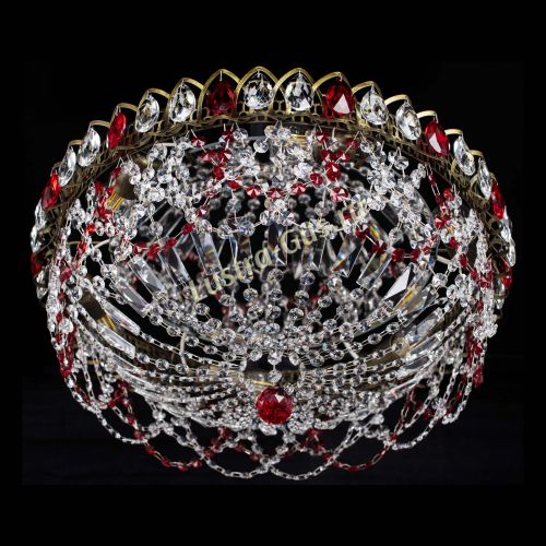 Люстра Хрустальный Каскад Ажур под бронзу Красная в Химках Гусь Хрустальный