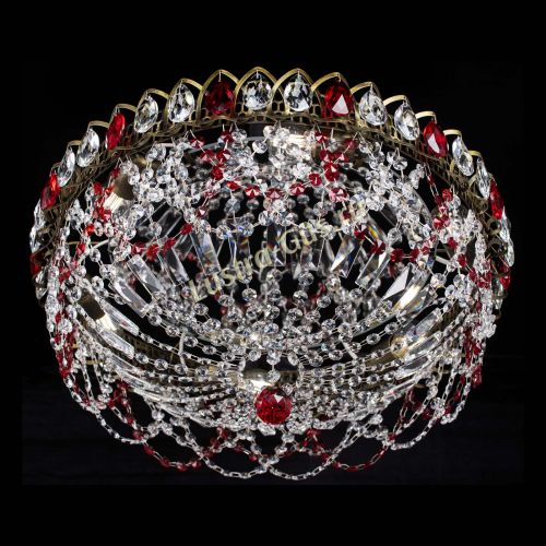 Люстра Хрустальный Каскад Ажур под бронзу Красная в Химках Гусь Хрустальный