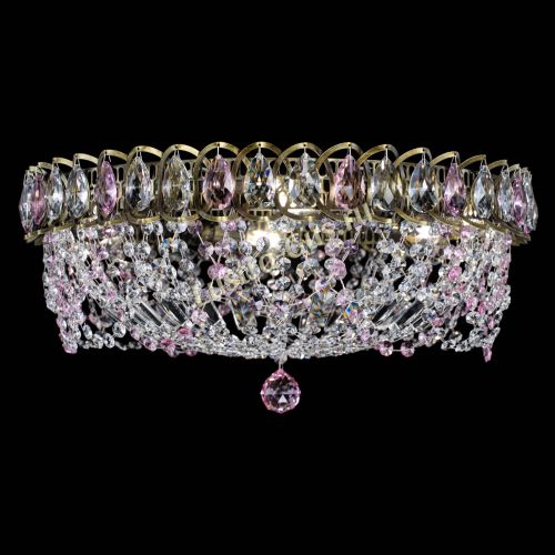 Люстра Хрустальный Каскад Ажур под бронзу Розовая в Химках Гусь Хрустальный