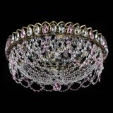 Люстра Хрустальный Каскад Ажур под бронзу Розовая в Химках