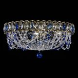 Люстра Хрустальный Каскад Ажур под бронзу Синяя в Химках