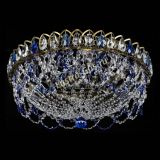 Люстра Хрустальный Каскад Ажур под бронзу Синяя в Химках