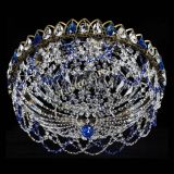 Люстра Хрустальный Каскад Ажур под бронзу Синяя в Химках