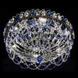 Люстра Хрустальный Каскад Ажур под бронзу Синяя в Химках