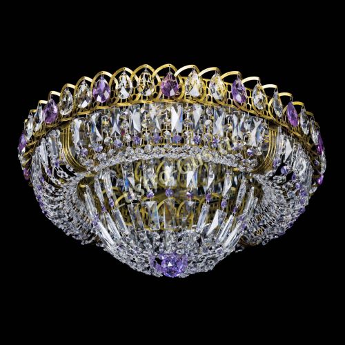 Люстра Кольцо Классика Пластинка фиолетовая под бронзу в Химках Гусь Хрустальный