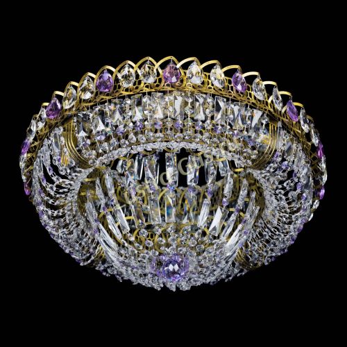 Люстра Кольцо Классика Пластинка фиолетовая под бронзу в Химках Гусь Хрустальный