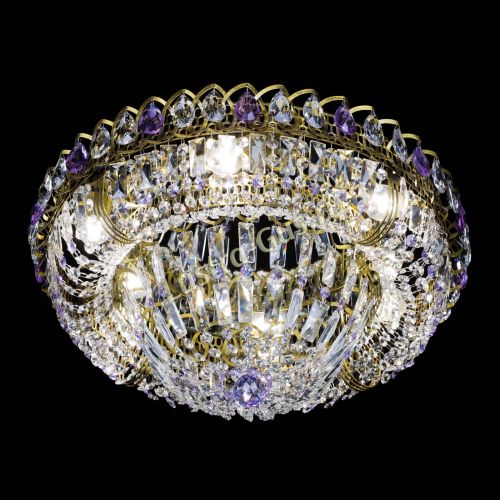 Люстра Кольцо Классика Пластинка фиолетовая под бронзу в Химках Гусь Хрустальный