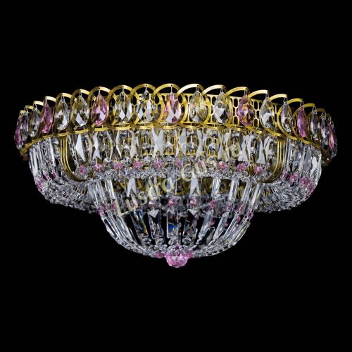 Люстра Кольцо Классика Пластинка розовая под бронзу в Химках Гусь Хрустальный