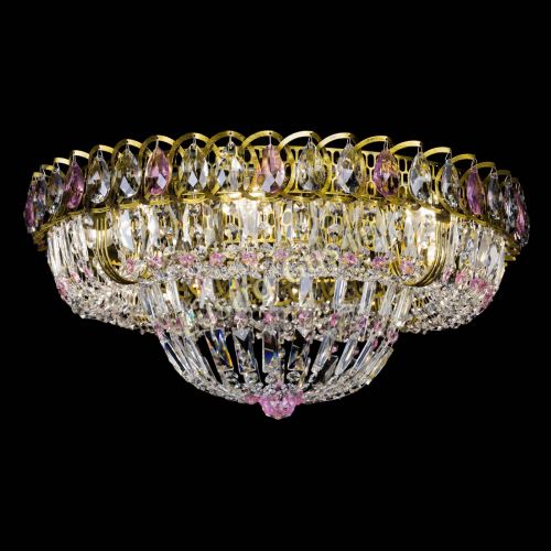 Люстра Кольцо Классика Пластинка розовая под бронзу в Химках Гусь Хрустальный