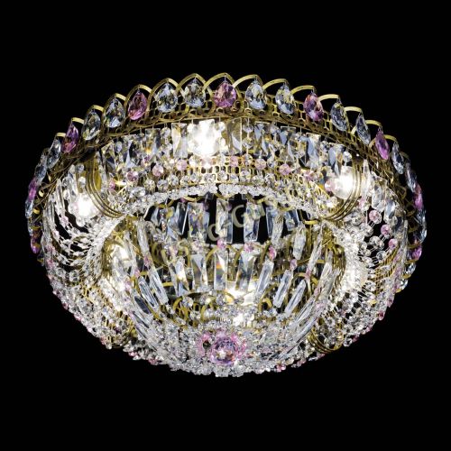 Люстра Кольцо Классика Пластинка розовая под бронзу в Химках Гусь Хрустальный