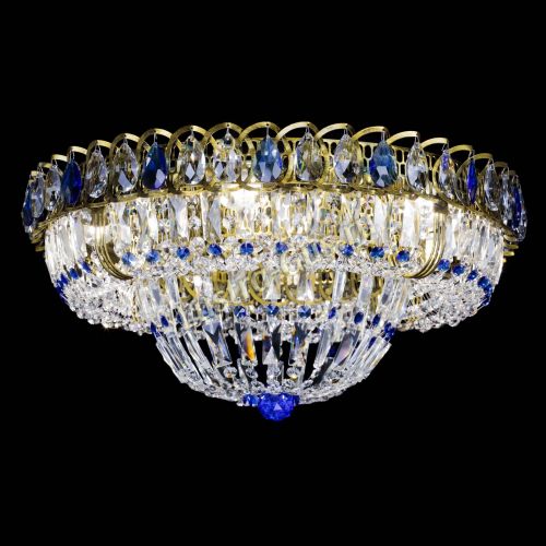 Люстра Кольцо Классика Пластинка синяя под бронзу в Химках Гусь Хрустальный