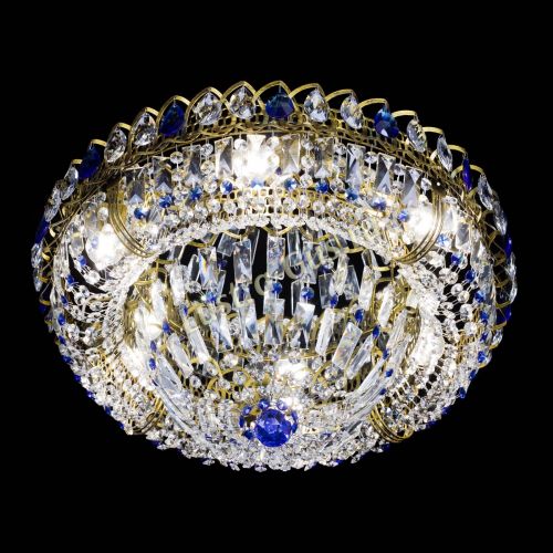 Люстра Кольцо Классика Пластинка синяя под бронзу в Химках Гусь Хрустальный