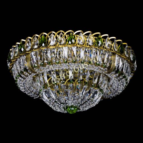 Люстра Кольцо Классика Пластинка зеленая под бронзу в Химках Гусь Хрустальный