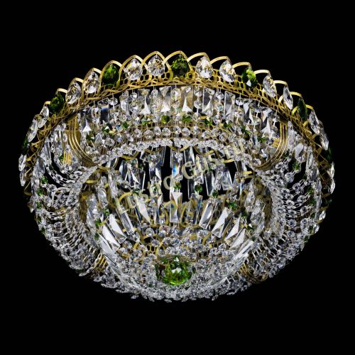 Люстра Кольцо Классика Пластинка зеленая под бронзу в Химках Гусь Хрустальный