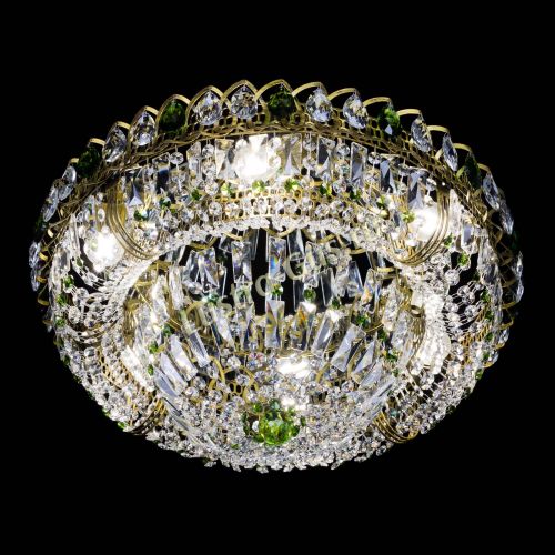 Люстра Кольцо Классика Пластинка зеленая под бронзу в Химках Гусь Хрустальный