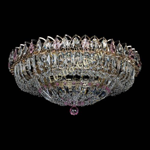 Люстра Кольцо Классика Пластинка розовая в Химках Гусь Хрустальный