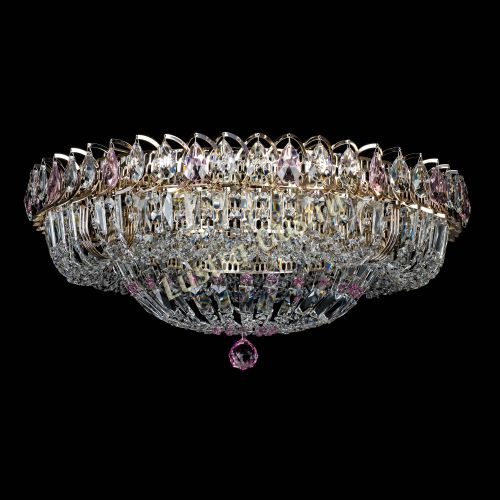 Люстра Кольцо Классика Пластинка розовая в Химках Гусь Хрустальный