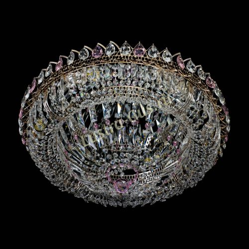 Люстра Кольцо Классика Пластинка розовая в Химках Гусь Хрустальный