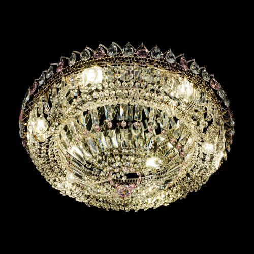 Люстра Кольцо Классика Пластинка розовая в Химках Гусь Хрустальный