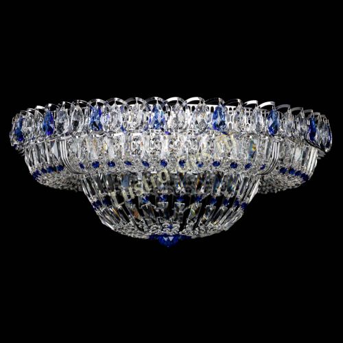 Люстра Кольцо Пластинка 600 мм синяя в Химках Гусь Хрустальный