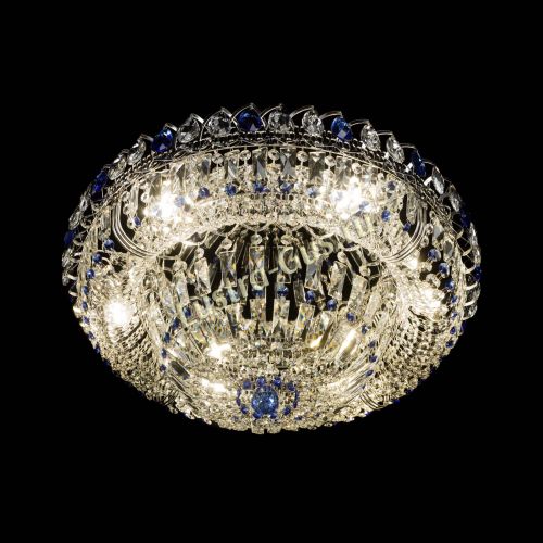 Люстра Кольцо Пластинка 600 мм синяя в Химках Гусь Хрустальный