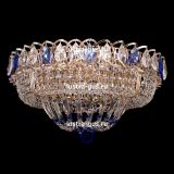 Люстра Кольцо Классика, диаметр 450 мм, подвески синего цвета, Люстры Гусь Хрустальный Люстра Кольцо Классика, диаметр 450 мм, подвески синего цвета, Люстры Гусь Хрустальный