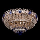 Люстра Кольцо Классика, диаметр 450 мм, подвески синего цвета, Люстры Гусь Хрустальный Люстра Кольцо Классика, диаметр 450 мм, подвески синего цвета, Люстры Гусь Хрустальный