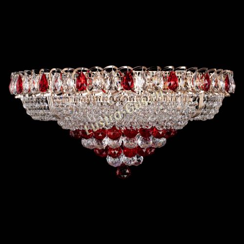 Люстра Кольцо пирамида шар 40 мм красная в Химках Гусь Хрустальный