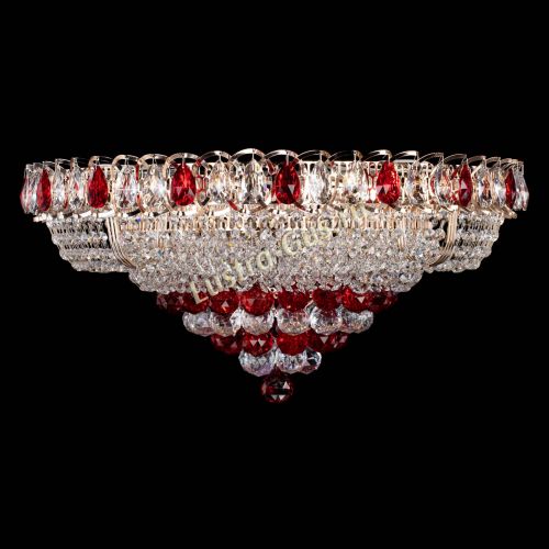 Люстра Кольцо пирамида шар 40 мм красная в Химках Гусь Хрустальный