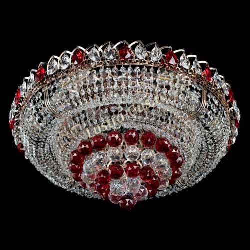 Люстра Кольцо пирамида шар 40 мм красная в Химках Гусь Хрустальный