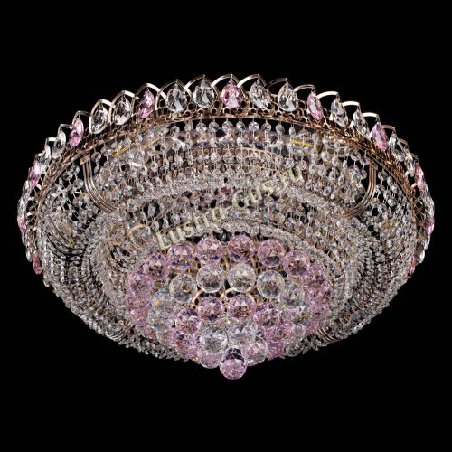 Люстра Кольцо пирамида шар 40 мм розовая в Химках Гусь Хрустальный