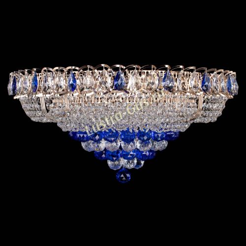 Люстра Кольцо пирамида шар 40 мм синяя в Химках Гусь Хрустальный