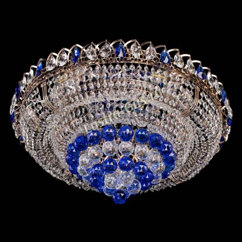 Люстра Кольцо пирамида шар 40 мм синяя в Химках Гусь Хрустальный