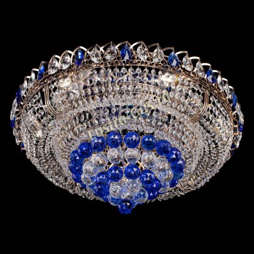 Люстра Кольцо пирамида шар 40 мм синяя в Химках Гусь Хрустальный