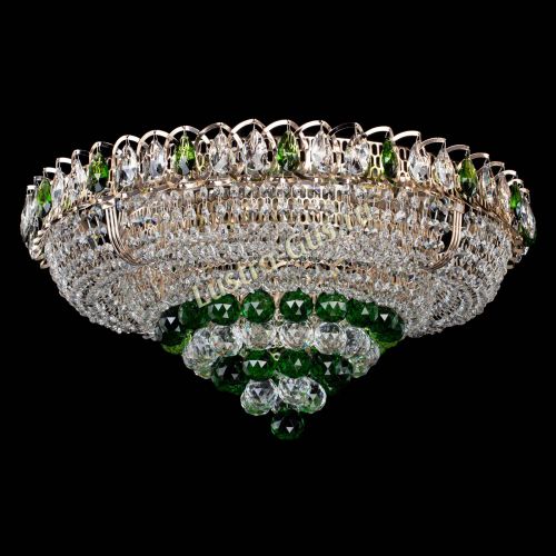 Люстра Кольцо пирамида шар 40 мм зеленая в Химках Гусь Хрустальный