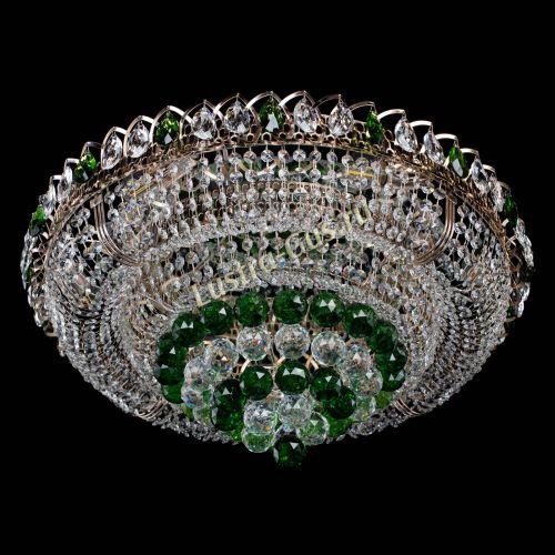 Люстра Кольцо пирамида шар 40 мм зеленая в Химках Гусь Хрустальный