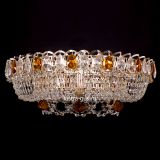 Люстра Кольцо Снежинка чайная, диаметр 500 мм, цвет золото, Люстры Гусь Хрустальный