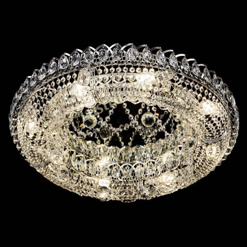 Люстра Снежинка, диаметр 700 мм, цвет серебро Гусь Хрустальный