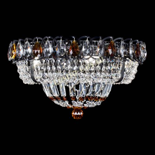 Люстра Кольцо Классика Черная с чайными подвесками в Химках Гусь Хрустальный