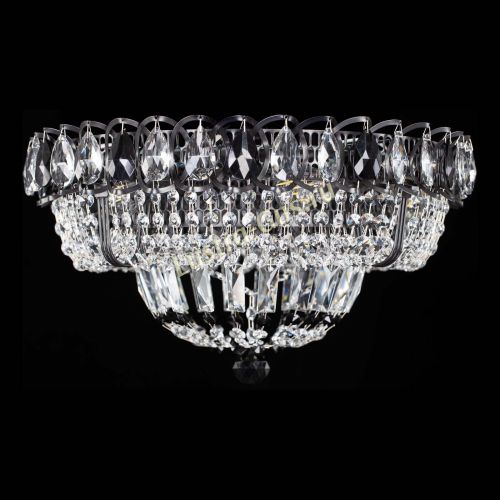 Люстра Кольцо Классика Черная с черными подвесками в Химках Гусь Хрустальный