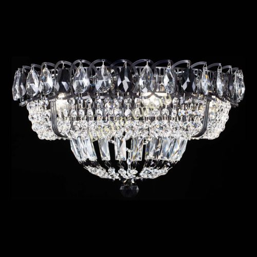 Люстра Кольцо Классика Черная с черными подвесками в Химках Гусь Хрустальный