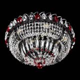 Люстра Кольцо Классика Черная с красными подвесками в Химках Люстра Кольцо Классика Черная с красными подвесками в Химках