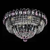 Люстра Кольцо Классика Черная с розовыми подвесками в Химках Люстра Кольцо Классика Черная с розовыми подвесками в Химках