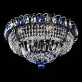 Люстра Кольцо Классика Черная с синими подвесками в Химках