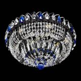 Люстра Кольцо Классика Черная с синими подвесками в Химках