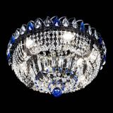 Люстра Кольцо Классика Черная с синими подвесками в Химках