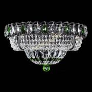 Люстра Кольцо Классика Черная с зелеными подвесками