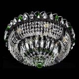 Люстра Кольцо Классика Черная с зелеными подвесками в Химках