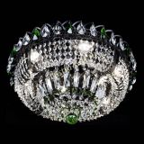 Люстра Кольцо Классика Черная с зелеными подвесками в Химках